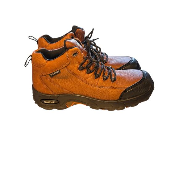 Reebok Waterproof Composite Toe Brown Leather Unisex Hiking Boots M/8.5 W/10.5 - Picture 2 of 12